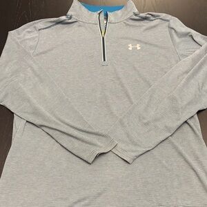 Under Armour Men's Striped Sage green /Gray Quarter-Zip Pullover